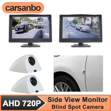 L+R Monitors + Side View Mirror Camera Night Vision Wide Angle White US Shipping picture