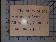 1995 1996 Mercedes Benz AAV Concept Brochure Folder picture