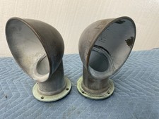 PAIR Vintage Brass Cowl Vent Dorade Set with Deck Plates 3