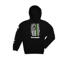 Kawasaki Motorcycle K0211301BKMD Flag Pullover Hooded Youth Sweatshirt picture