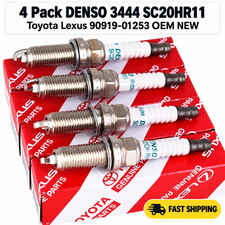 Set of 4 Genuine DENSO 3444 SC20HR11 Iridium Spark Plugs Toyota Lexus 1.8L NEW picture