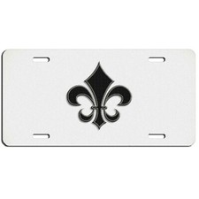 Fleur-de-lis vanity  license plate car truck SUV tag black and white picture