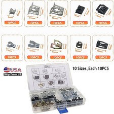 100X Car Dashboard Trim Clips 10 Sizes Metal Retainer Clips Automotive Fasteners picture