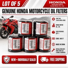 5 Genuine Honda Motorcycle Oil Filters 15410-MFJ-D02 OEM New Sealed picture