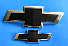 2015-20 Chevrolet Tahoe Suburban Chrome Black Bowtie Emblems  Front & Rear picture