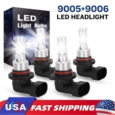 9006 9005 LED Headlight KIT Combo Bulbs 10000K High Low Beam Super Bright White picture