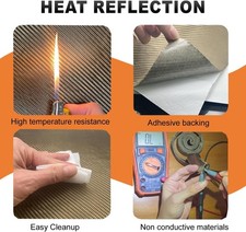 Adhesive Heat Barrier Sheet Titanium Heat Shield Resistant Firewall 24''x24'' picture