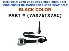 OEM 2019 20 21 22 23 2024 RAM 1500 front right side seat belt BLACK 7AX76TX7AC picture