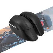 Black Hard Saddle Bags w/ Mounting Kit For Yamaha Kawasaki Honda Harley Suzuki picture
