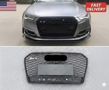 Fit For Audi A6 S6 C7.5 2016-2018 RS6 Style Honeycomb Front Grille Gloss Black picture