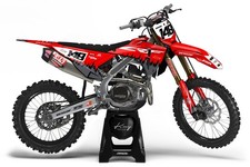 Honda CRF Motocross Graphics Kit Dirt Bike Decals CRF CR XR - Reaper Red picture