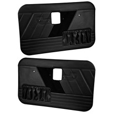 TMI Door Panel Sport R Black With Black Stitching Pair F-100 1968-1972 picture