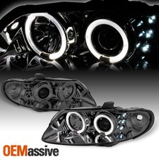 Fits 04-06 Pontiac GTO Smoke Dual Halo Projector Headlights Front Lamps picture