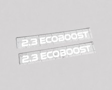 (2pk) 2.3 EcoBoost Gloss White Vinyl Decal  5x.5” | Car Window Laptop Truck 2.3L picture