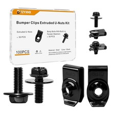 100Pcs M6 1.0 Body Bolts and U Nuts Kits Automotive Fasteners for Bumpers Fender picture