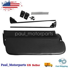Fits 67-72 Chevy GMC Truck Black LH RH Sun Visors Complete Kit w/ Mount Brackets picture