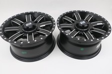 TWO - 4/156 Tusk Cascade Wheels 14x7 5.0 + 2.0 Machined/Black. POLARIS picture