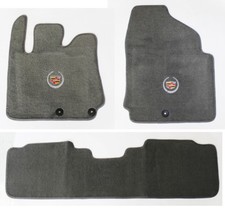 NEW Gray Floor Mats 2010-2016 Cadillac SRX Official Crest Logo in Silver 3 pc picture