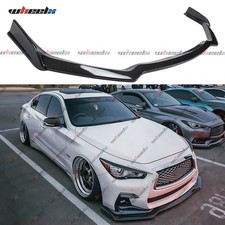For 2018-2024 Infiniti Q50 Sport Winglet Design Front Bumper Lip Splitter Carbon picture
