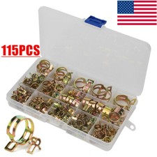 115pcs 6mm-22mm Spring Clips Fuel Vacuum Hose Pipe Clamps Assortment Kit picture