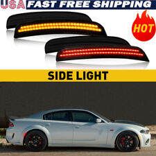 Fits 2015-2021 Dodge Charger Widebody Front & Rear LED Side Marker Light Smoked picture
