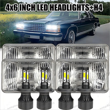 4PCS For 1979-1986 Ford Mustang 4x6 inch LED Headlights High/Low halo Beam Bulb picture