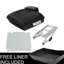 Matte Chopped Trunk Backrest Rack Plate Fit For Harley Touring Glide 2014-2025 picture