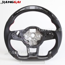 Real Carbon Fiber LED Sport Steering Wheel Fit Volkswagen MK7 GTI 7R 2015-2019 picture