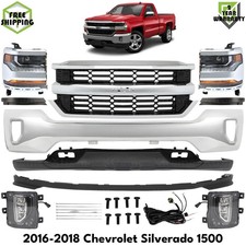 Front Bumper Chrome & Headlights Kit For 2016-2018 Chevrolet Silverado 1500 picture