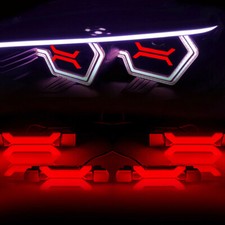 Red LED X Concept Angel Eyes Headlights DRL For BMW F30/F31/F80/F81/F82/F83/M3 picture