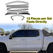 Steel Windows Sill Molding Trim Strip Gloss Black For GMC Sierra 1500 2019-2026 picture