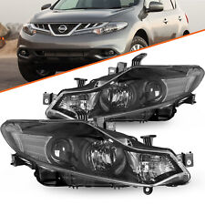 For 2009-2014 Nissan Murano 4Dr Halogen Black Headlights Assembly Headlamps Pair picture