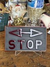 Antique 1920's 30's Glass Red Stop Brake Light Tail Lamp Arrow picture