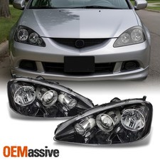 Fit 2005-2006 RSX Integra DC5 Black Clear Headlights Front Lamp Replacement Pair picture