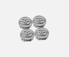SET OF 4 TOYOTA WHEEL RIM CENTER HUB CAPS SILVER CHROME LOGO 57MM COROLLA PRIUS picture