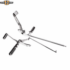 Chrome Forward Control Ribbed Pegs Mount Kit Fit For Harley Dyna Glide 1991-14 picture