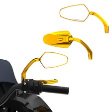 Gold CNC-Cut Motorcycle Handlebar Rear Mirrors for Harley Dyna FXDB FXDF FXDL picture