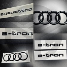 NEW Audi E-Tron 2019+ 50 QUATTRO/E-TRON Gloss Black Badges GRILLE/BOOT/FENDER picture
