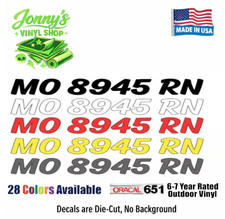 Custom Boat Registration Numbers Decals Set of 2 3