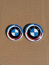 2 PCS BMW 82mm 74mm 50Th Anniversary Hood Trunk  Emblem Logos picture