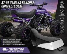 ✅ 87-06 Yamaha Banshee YFZ350 Complete Seat Assembly Black Silver w/ Latch picture