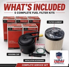 Set 5 OEM Motorcraft Diesel Fuel Filter for Ford F-250 Super F-350 6.7L FD4615 picture