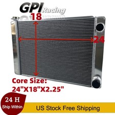 3ROW ALUMINUM RACING UNIVERSAL DUAL PASS RADIATOR CHEVY FORD Core 24 X 18X2.25'' picture