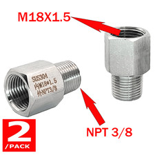 2x M18x1.5 Female to 3/8