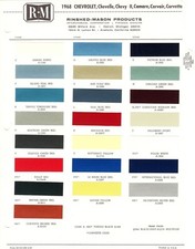 1968 CHEVROLET CORVETTE CAMARO CHEVELLE CORVAIR IMPALA SS NOVA PAINT CHIPS (R-M) picture