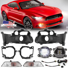 Front LED Fog Light Turn Singal Lamp w/ Cover Harness For Ford Mustang 2015-2017 picture