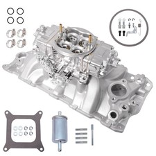 BR-67199 Carburetor and Aluminum Dual Plane Intake Manifold KIT For Chevy SBC picture