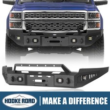 Hooke Road Front Winch Bumper For 2014-2015 Chevy Silverado 1500 w/4x LED Lights picture