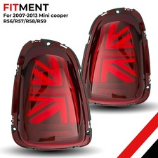 Red Union Jack LED Tail Lights For 2007-2013 BMW Mini Cooper R56 R57 R58 R59 picture