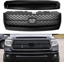 For 2014-2021 Toyota Tundra Matte Black Front Grille & Hood Bulge Molding Set picture